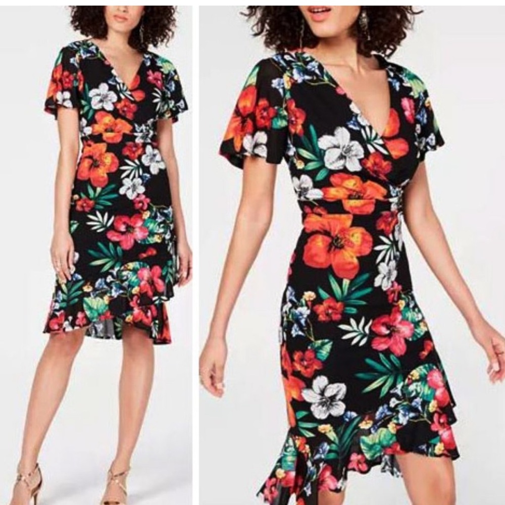 Floral Black Dress